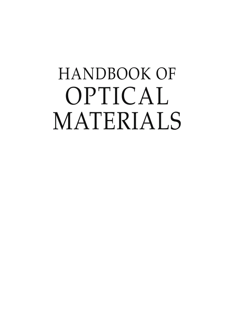 image for page Handbook of Optical Materials