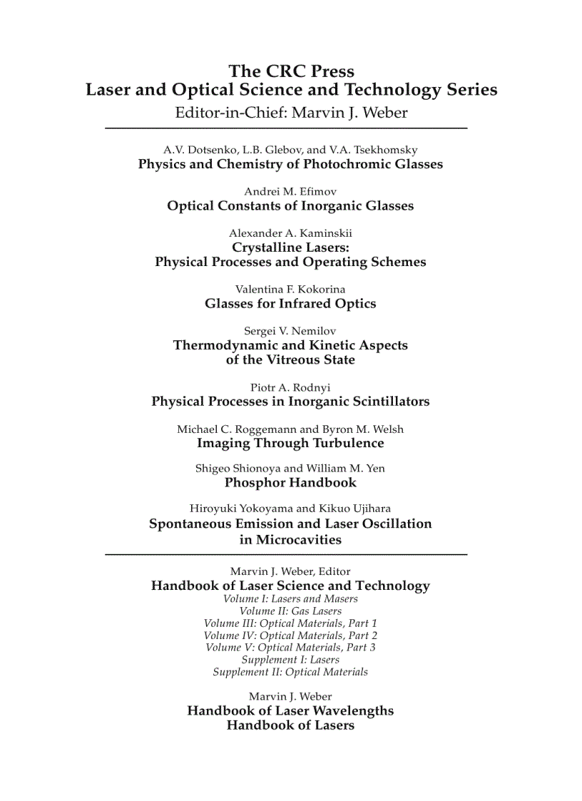 image for page Handbook of Optical Materials
