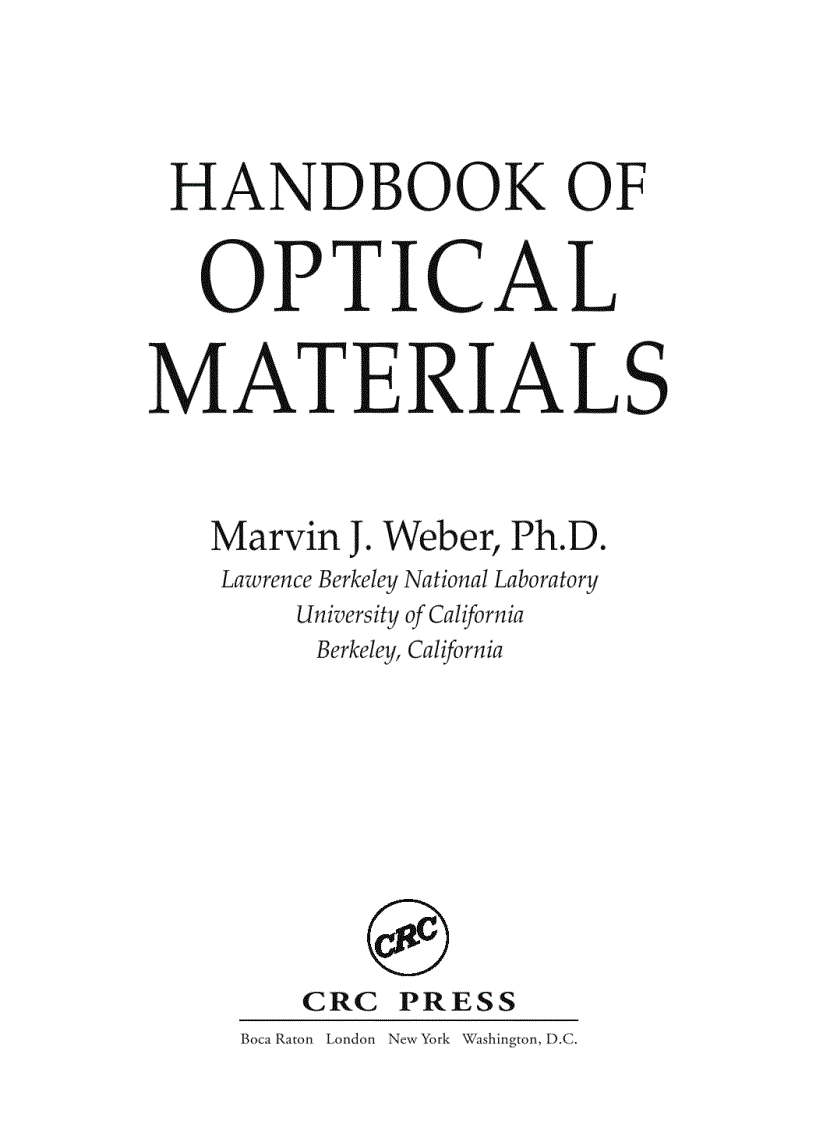 image for page Handbook of Optical Materials
