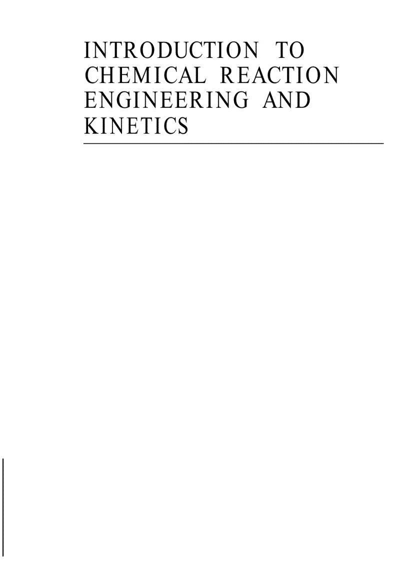 image for page Introduction to Chemical Reaction Engineering and Kinetics