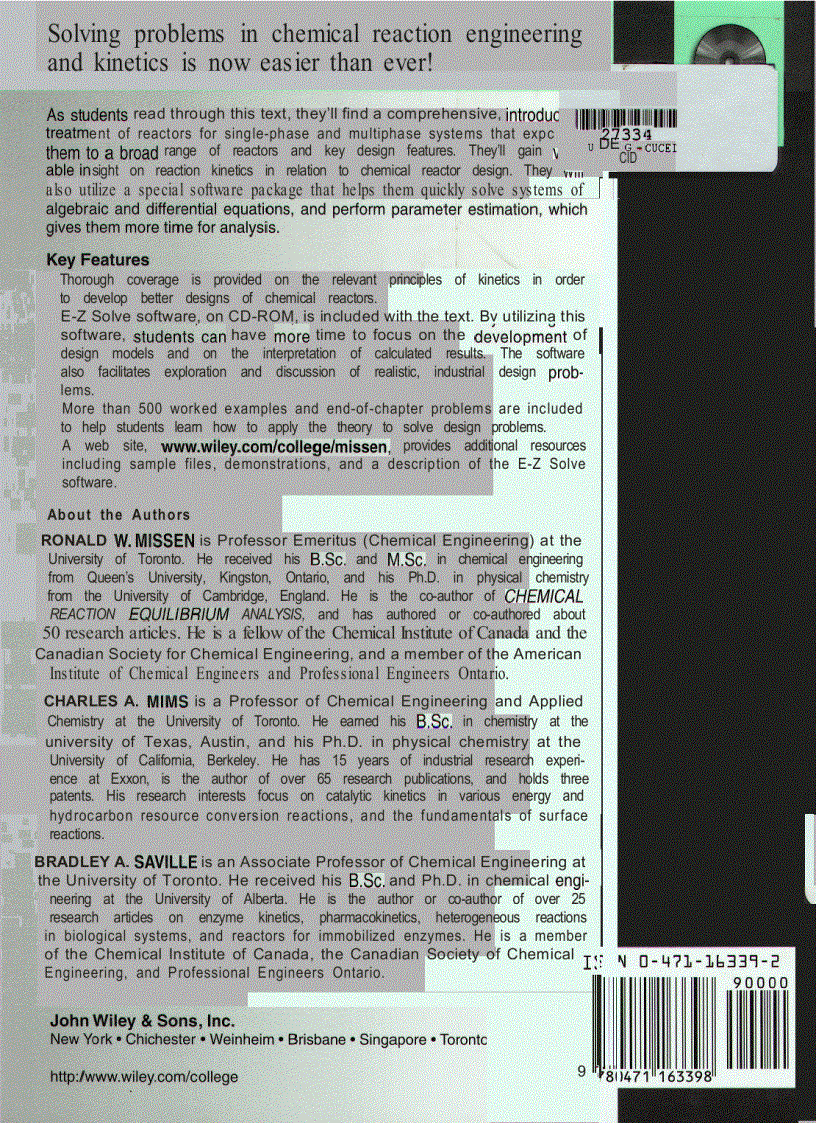 image for page Introduction to Chemical Reaction Engineering and Kinetics