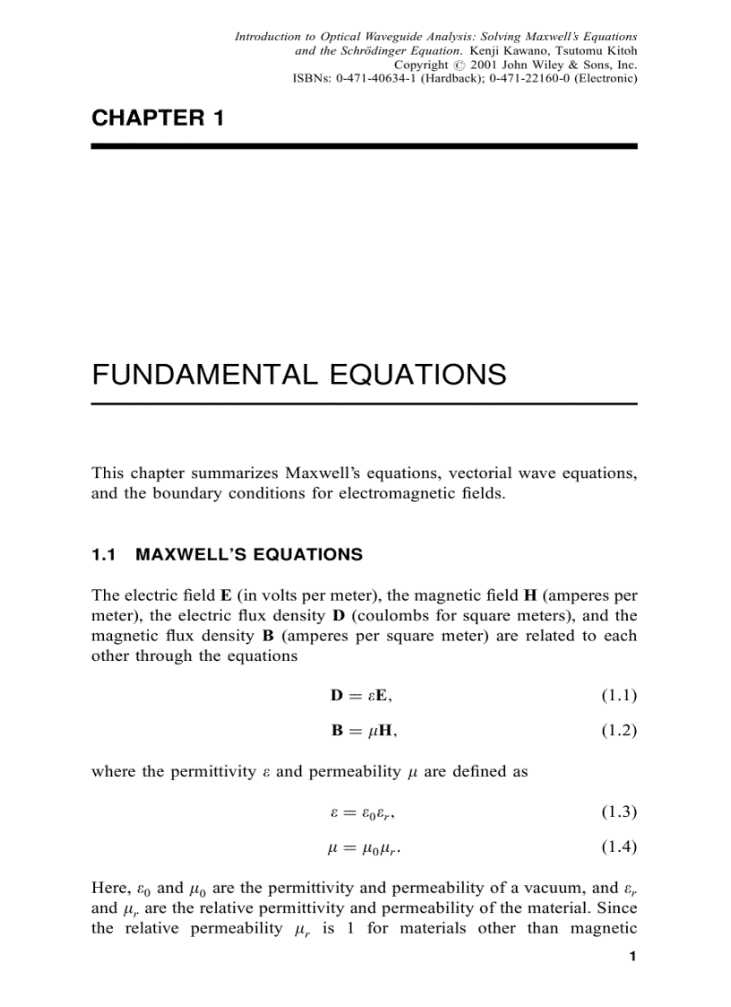 image for page Introduction to Optical Waveguide Analysis
