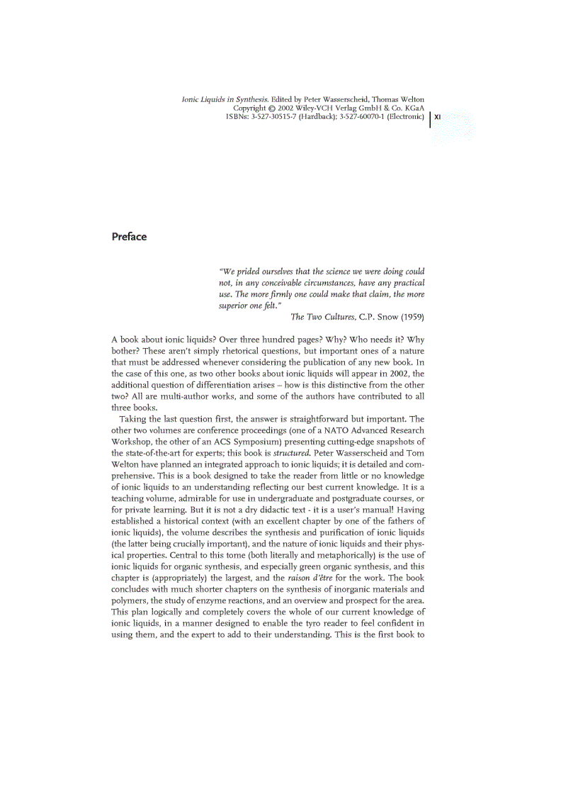 image for page Ionic Liquids in Synthesis