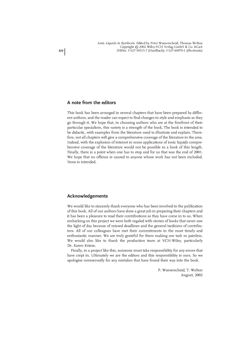 image for page Ionic Liquids in Synthesis