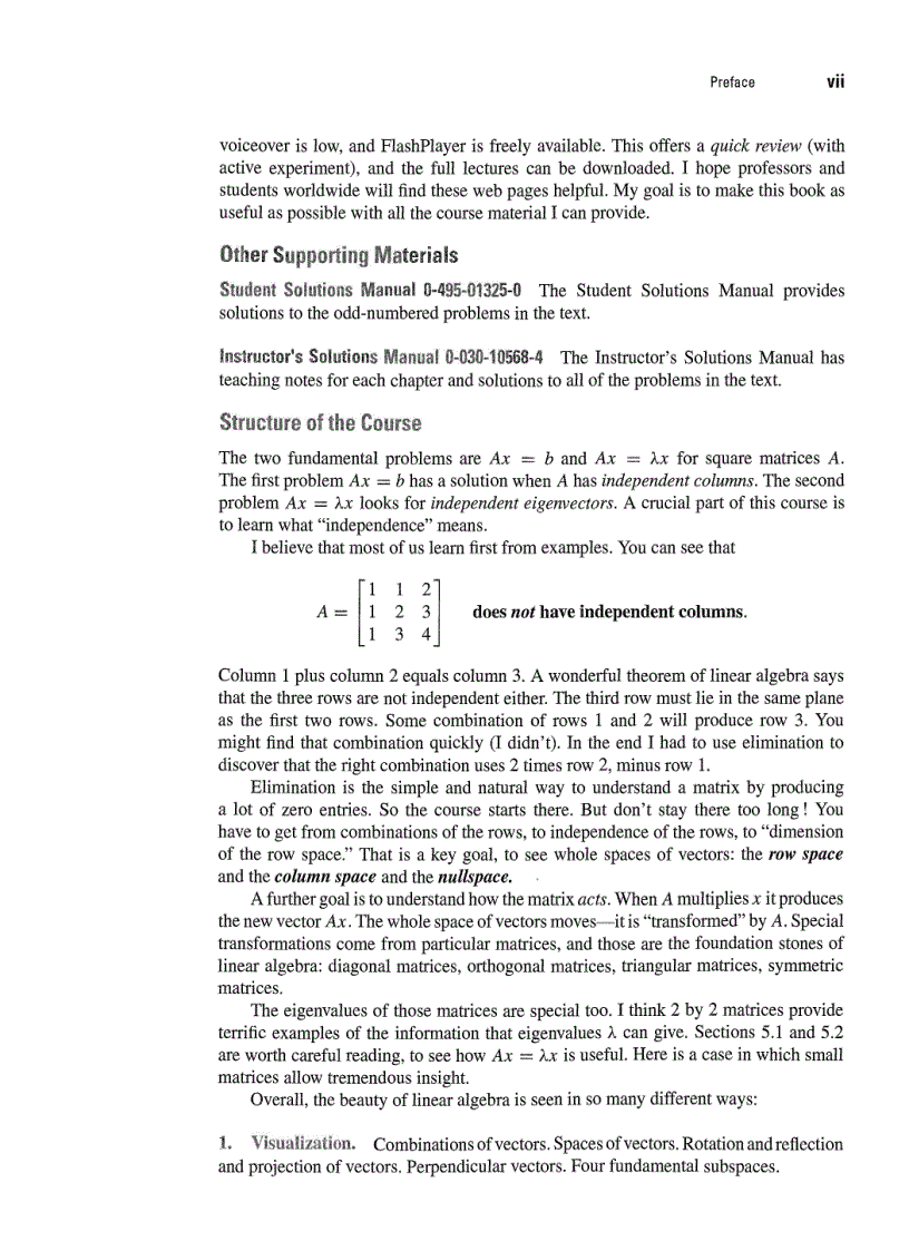 image for page Linear Algebra and Its Applications 4th Edition