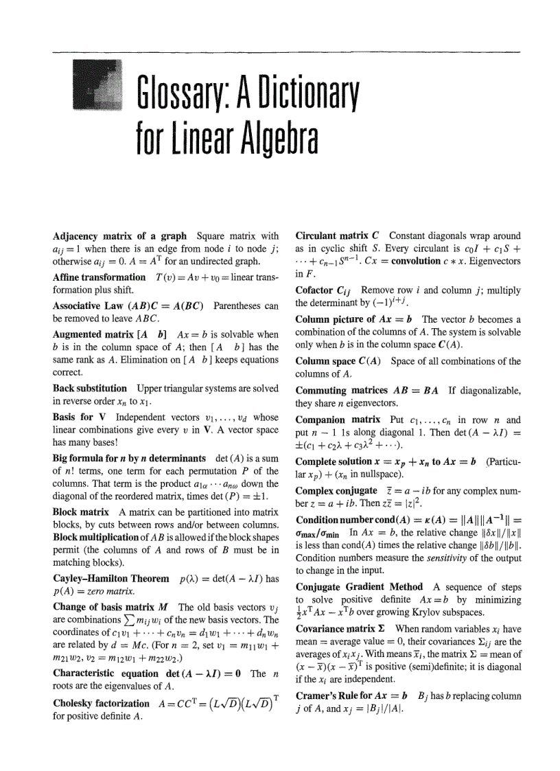image for page Linear Algebra and Its Applications 4th Edition
