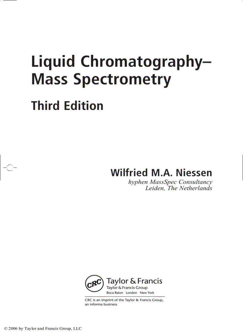 image for page Liquid Chromatography Mass Spectrometry 3rd Edition