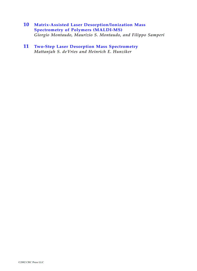image for page Mass Spectrometry of Polymers 1st Edition