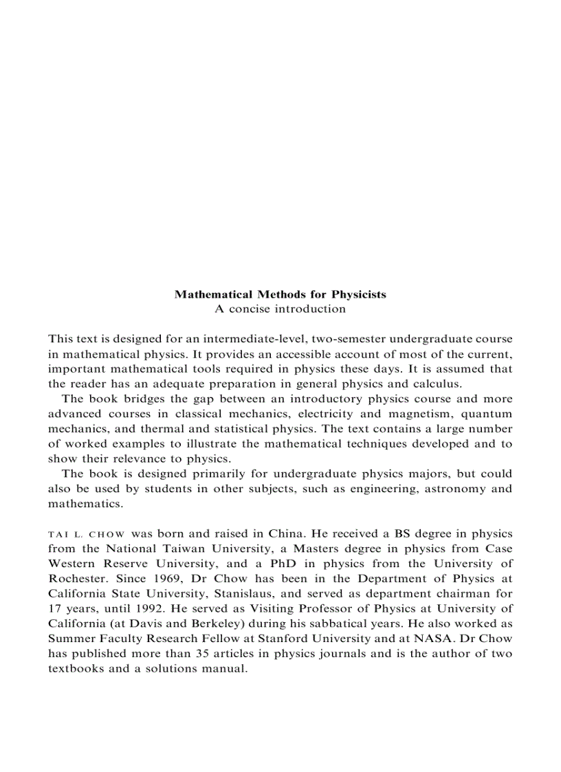 image for page Mathematical Methods for Physicists A Concise Introduction