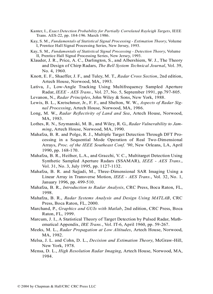 image for page MATLAB Simulations for Radar Systems Design