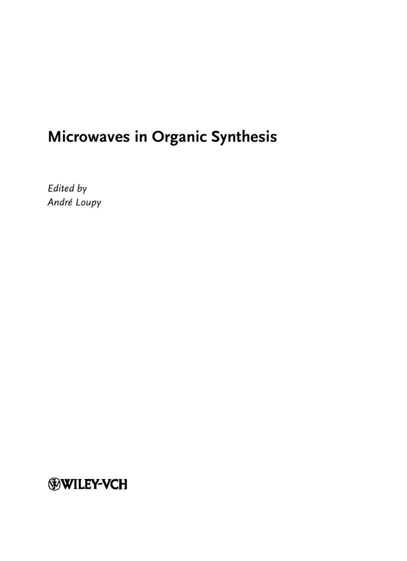 image for page Microwaves in Organic Synthesis