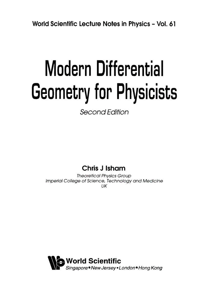 image for page Modern Differential Geometry for Physicists