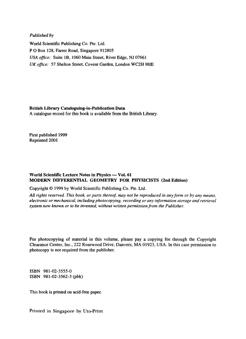 image for page Modern Differential Geometry for Physicists