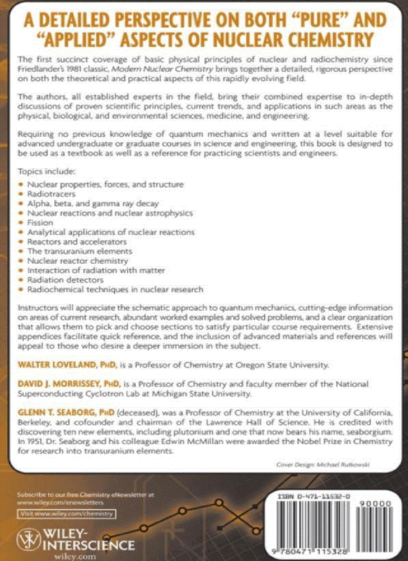 image for page Modern Nuclear Chemistry 1st Edition