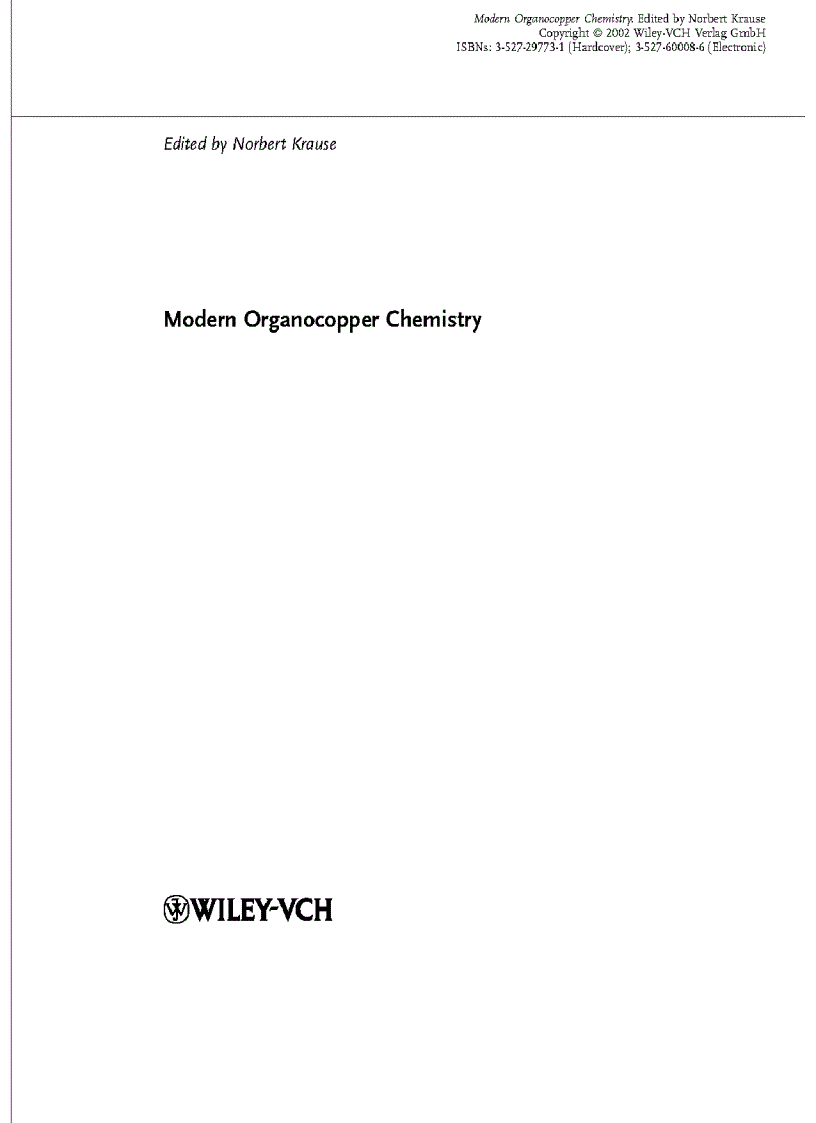 image for page Modern Organocopper Chemistry