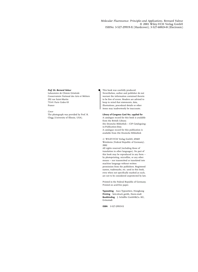 image for page Molecular Fluorescence Principles and Applications