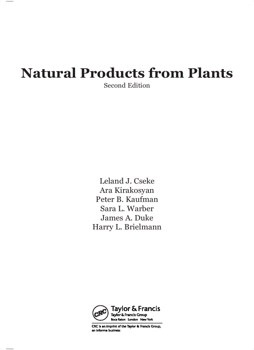 Natural Products from Plants 2nd Edition