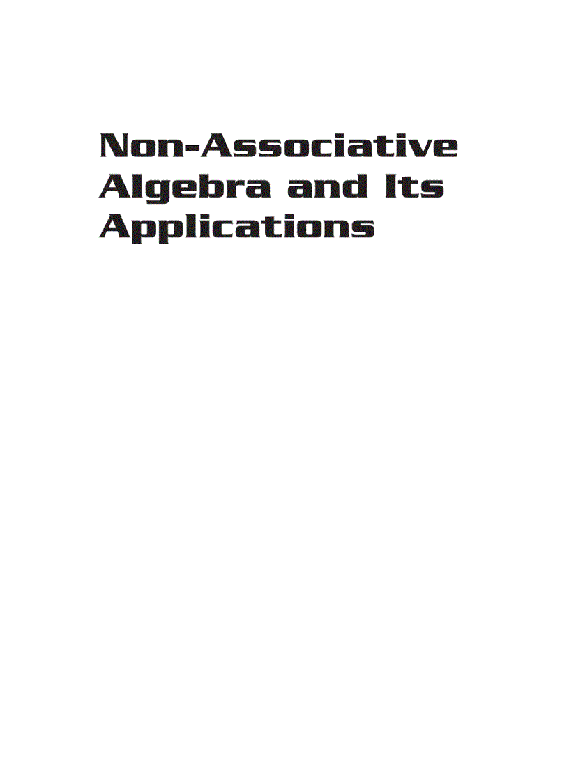 image for page Non Associative Algebra and Its Applications