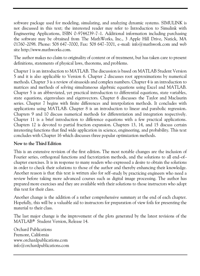 image for page Numerical Analysis Using MATLAB and Excel 3rd Edition