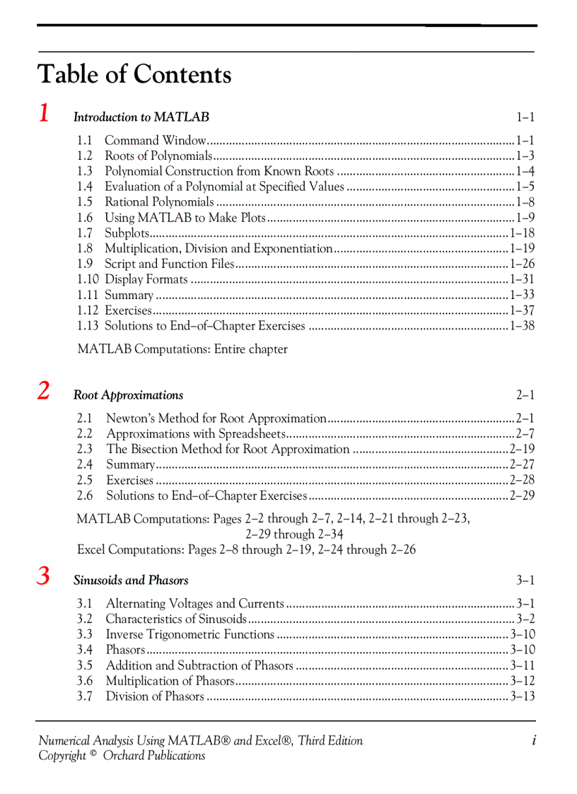image for page Numerical Analysis Using MATLAB and Excel 3rd Edition