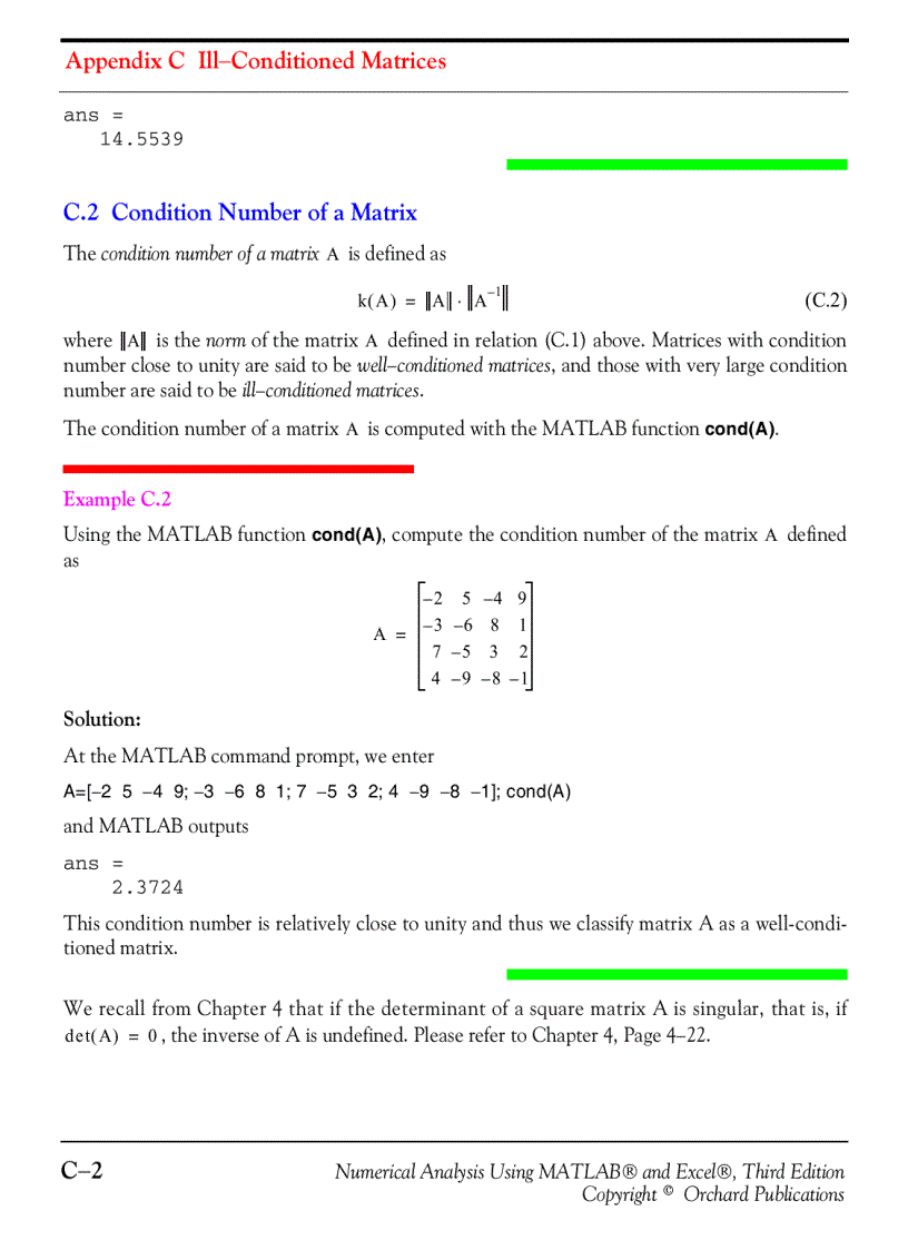 image for page Numerical Analysis Using MATLAB and Excel 3rd Edition