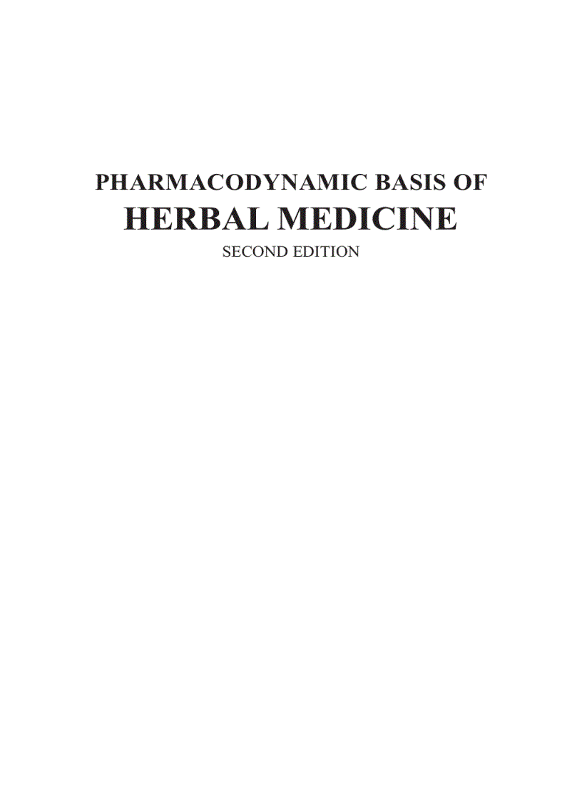 image for page Pharmacodynamic Basis of Herbal Medicine 2nd Edition