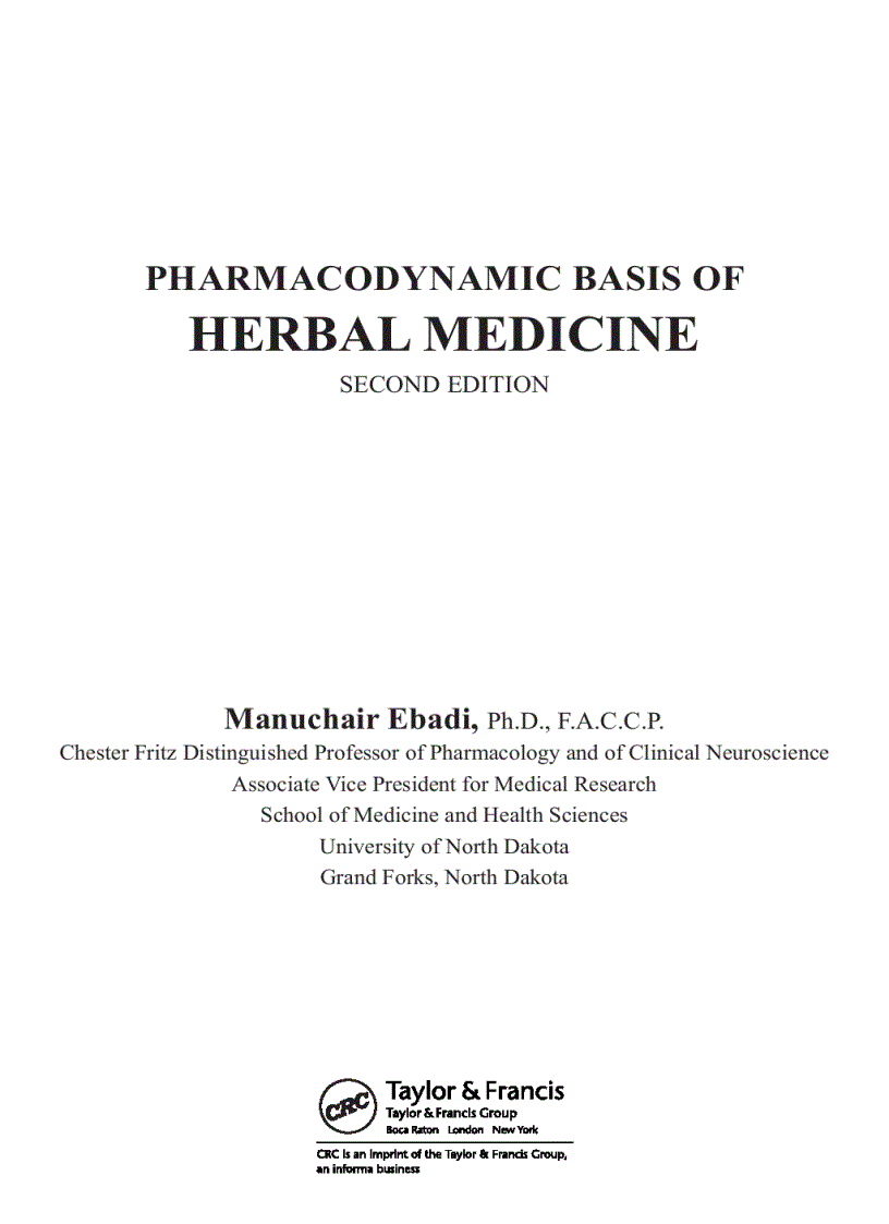 image for page Pharmacodynamic Basis of Herbal Medicine 2nd Edition