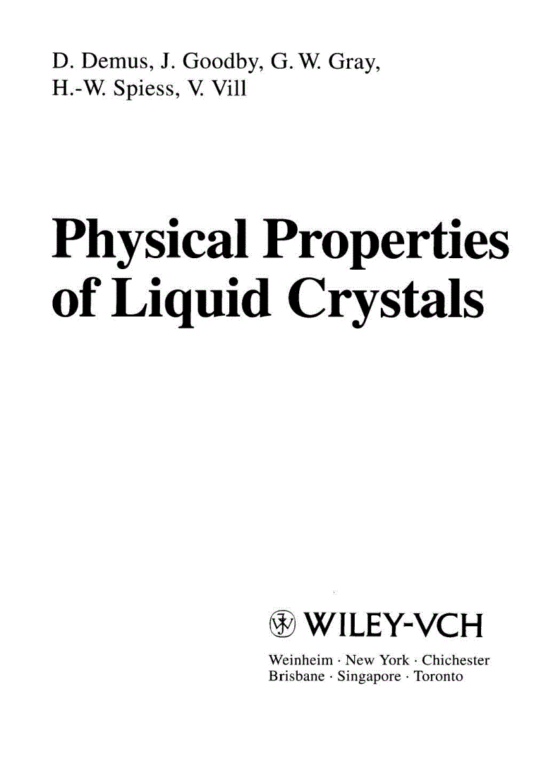 image for page Physical Properties of Liquid Crystals