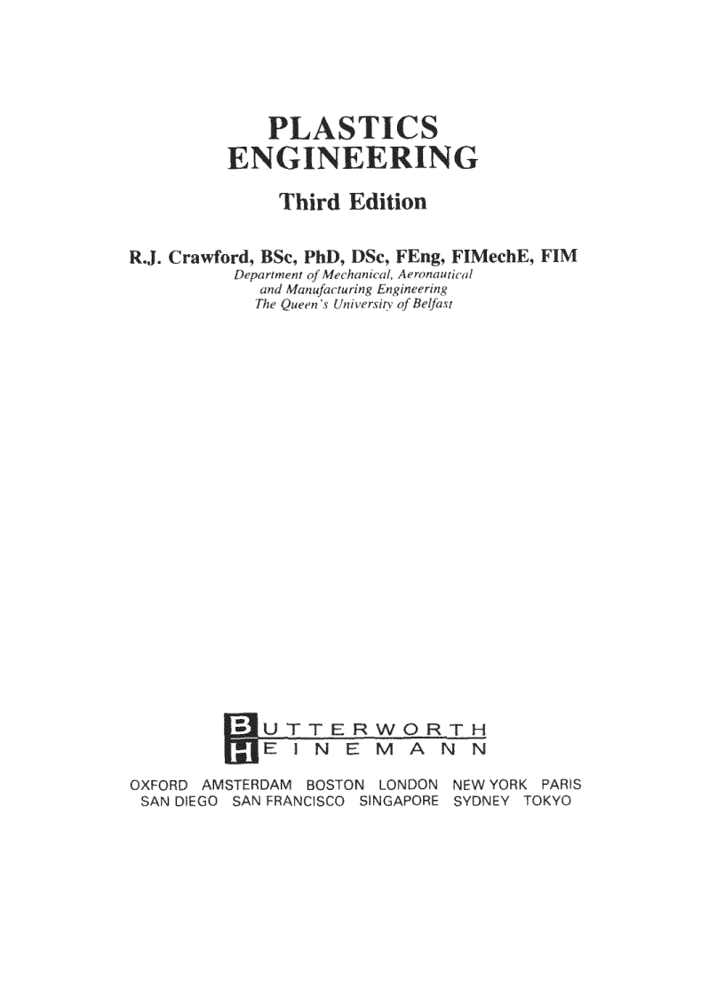 Plastics Engineering 3rd Edition