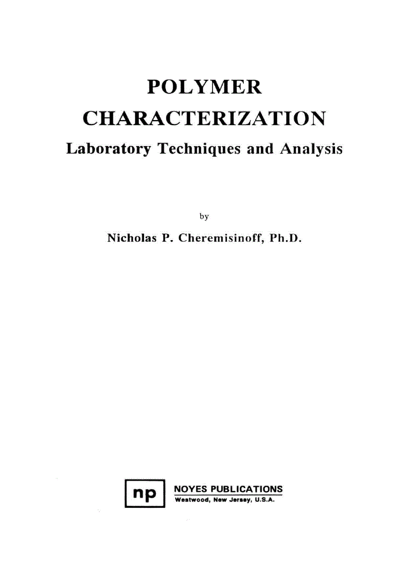 image for page Polymer Characterization