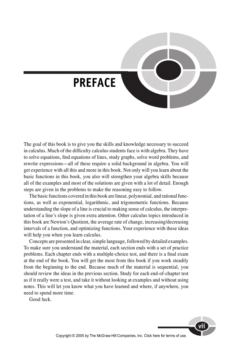image for page PreCalculus Demystified A Self Teaching Guide