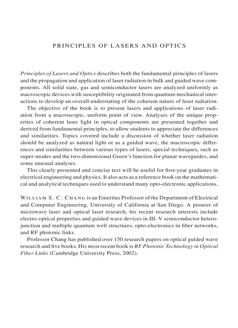 image for page Principles of Lasers and Optics