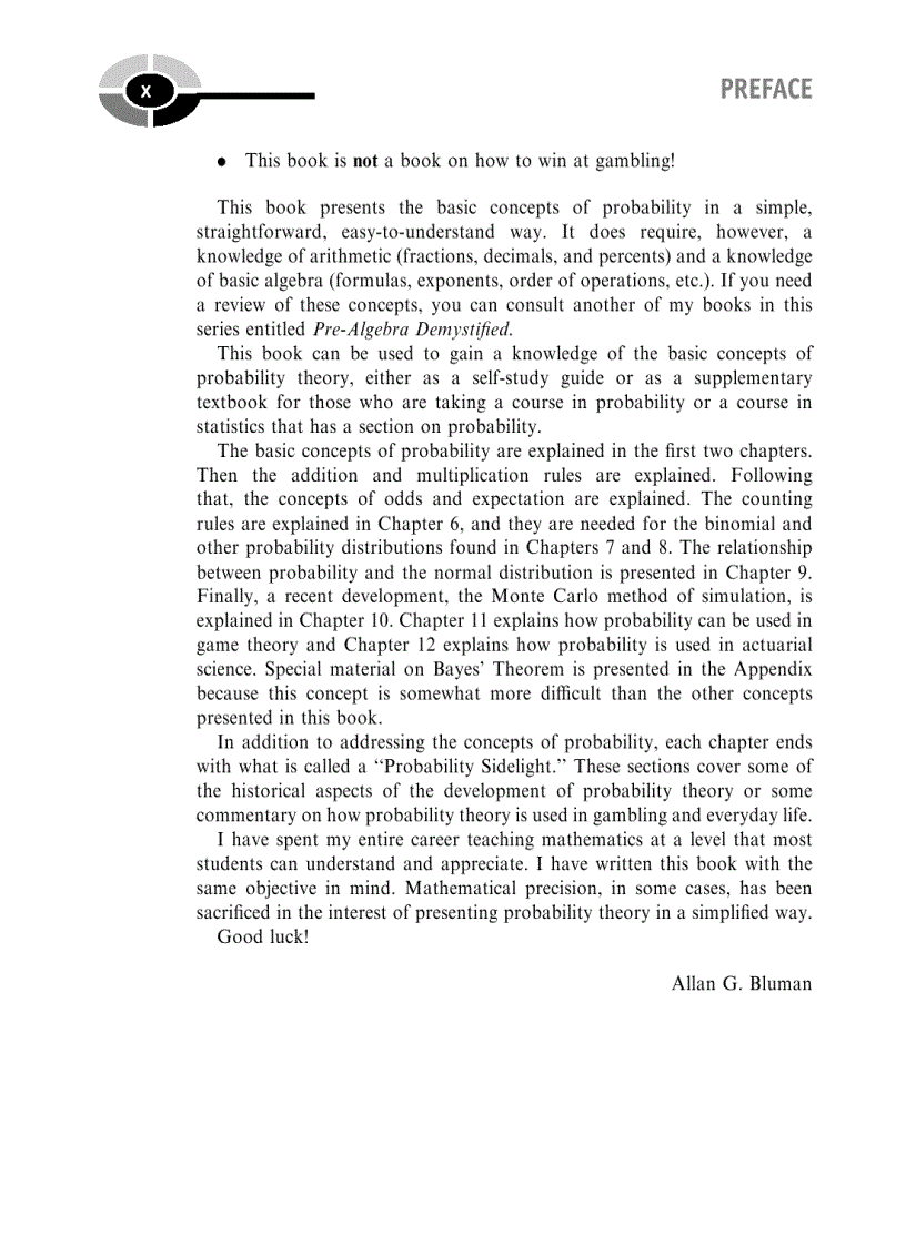 image for page Probability Demystified A Self Teaching Guide