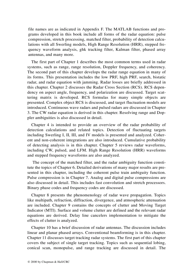 Radar Systems Analysis and Design Using MATLAB