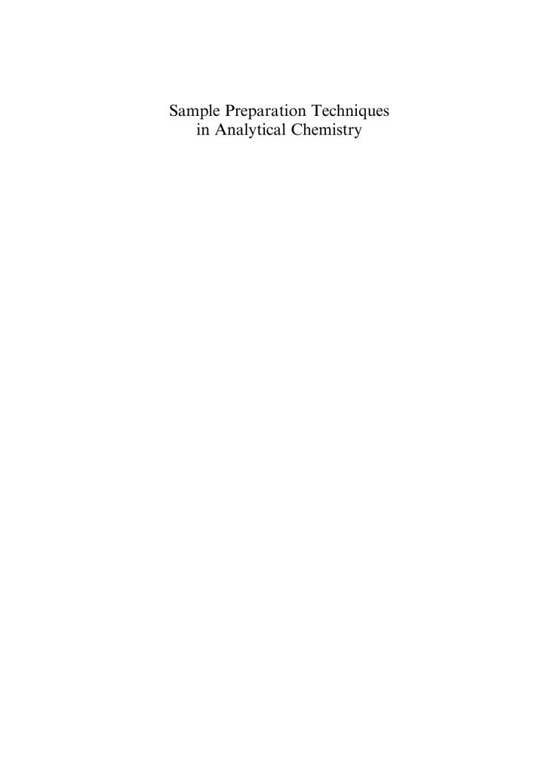image for page Sample Preparation Techniques in Analytical Chemistry