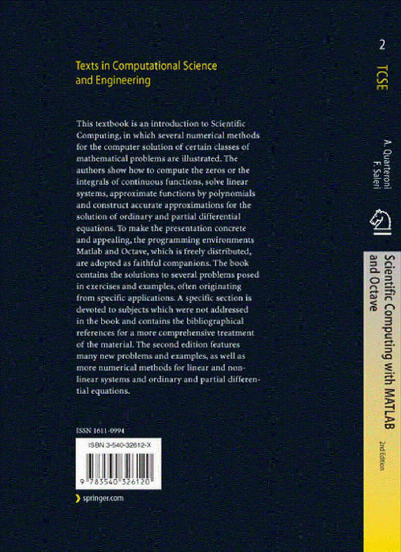 image for page Scientific Computing with MATLAB and Octave 2nd Edition