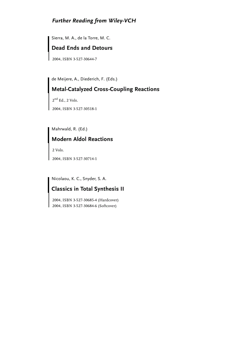 image for page Side Reactions in Organic Synthesis A Guide to Successful Synthesis Design