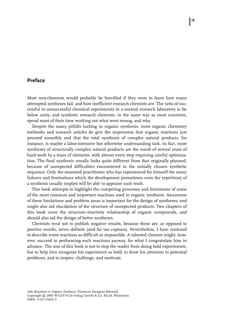 image for page Side Reactions in Organic Synthesis A Guide to Successful Synthesis Design