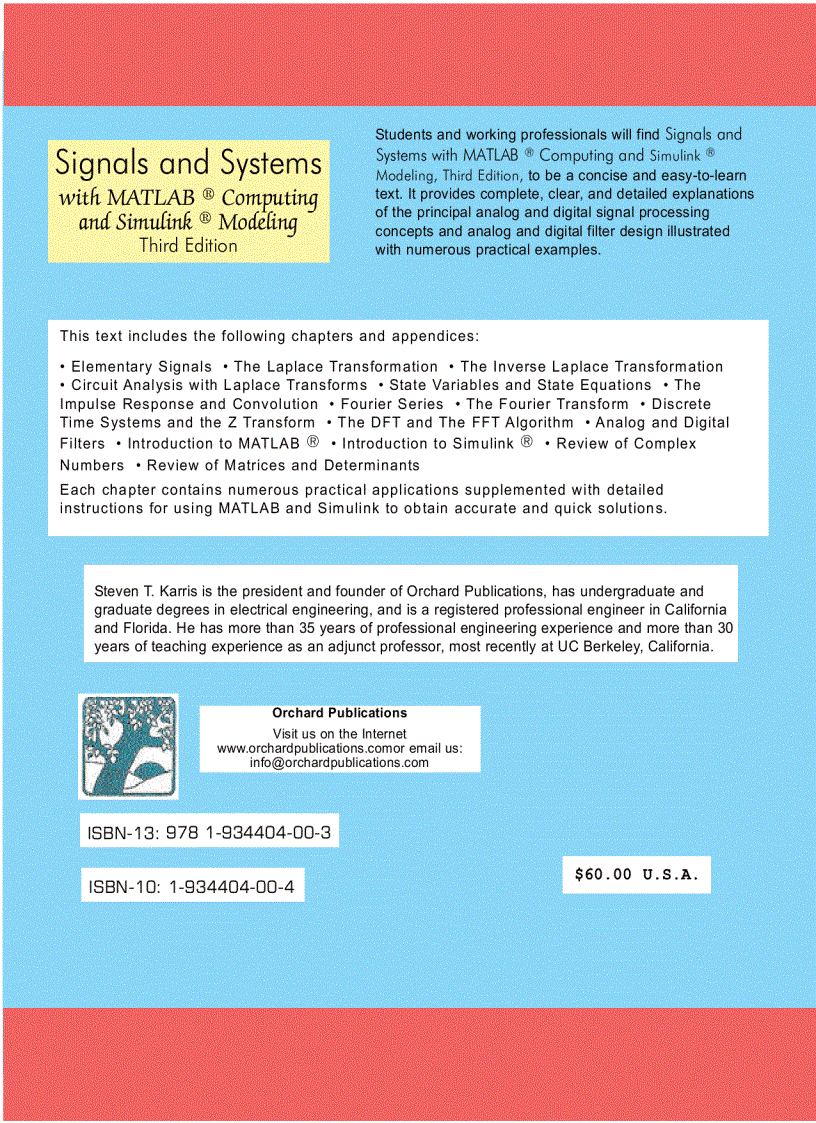 image for page Signals and Systems with MATLAB Computing and Simulink Modeling 3rd Ed