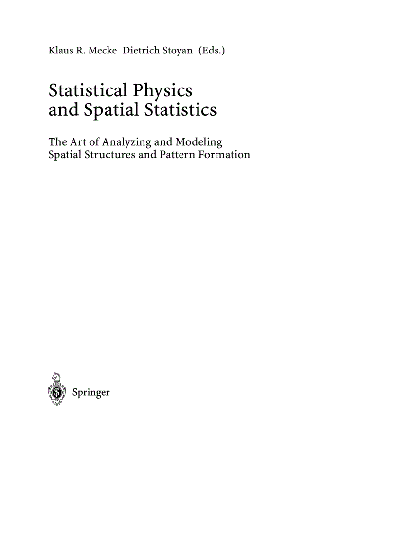 image for page Statistical Physics and Spatial Statistics