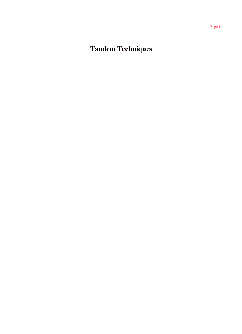 image for page Tandem Techniques