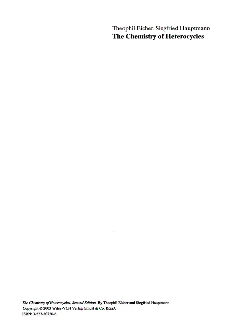 image for page The Chemistry of Heterocycles 2nd Edition