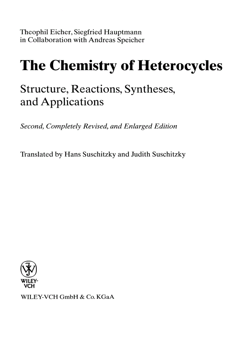 image for page The Chemistry of Heterocycles 2nd Edition
