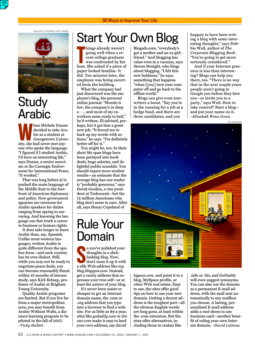 image for page 50 Way To Improve Your Life In 2007