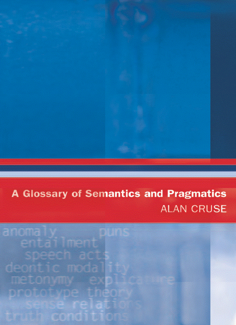 image for page A Glossary of Semantics and Pragmatics
