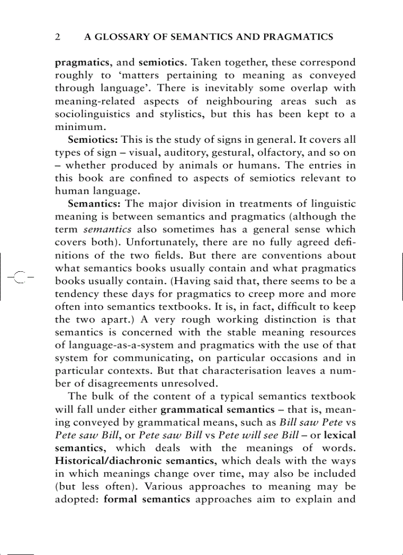 image for page A Glossary of Semantics and Pragmatics
