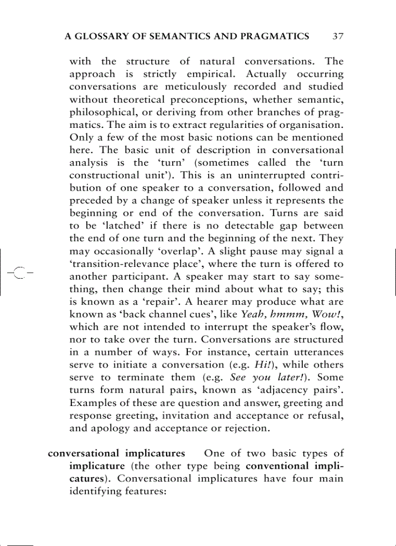 image for page A Glossary of Semantics and Pragmatics