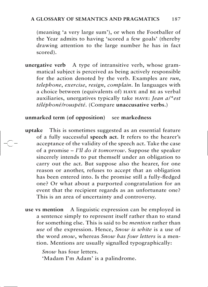 image for page A Glossary of Semantics and Pragmatics