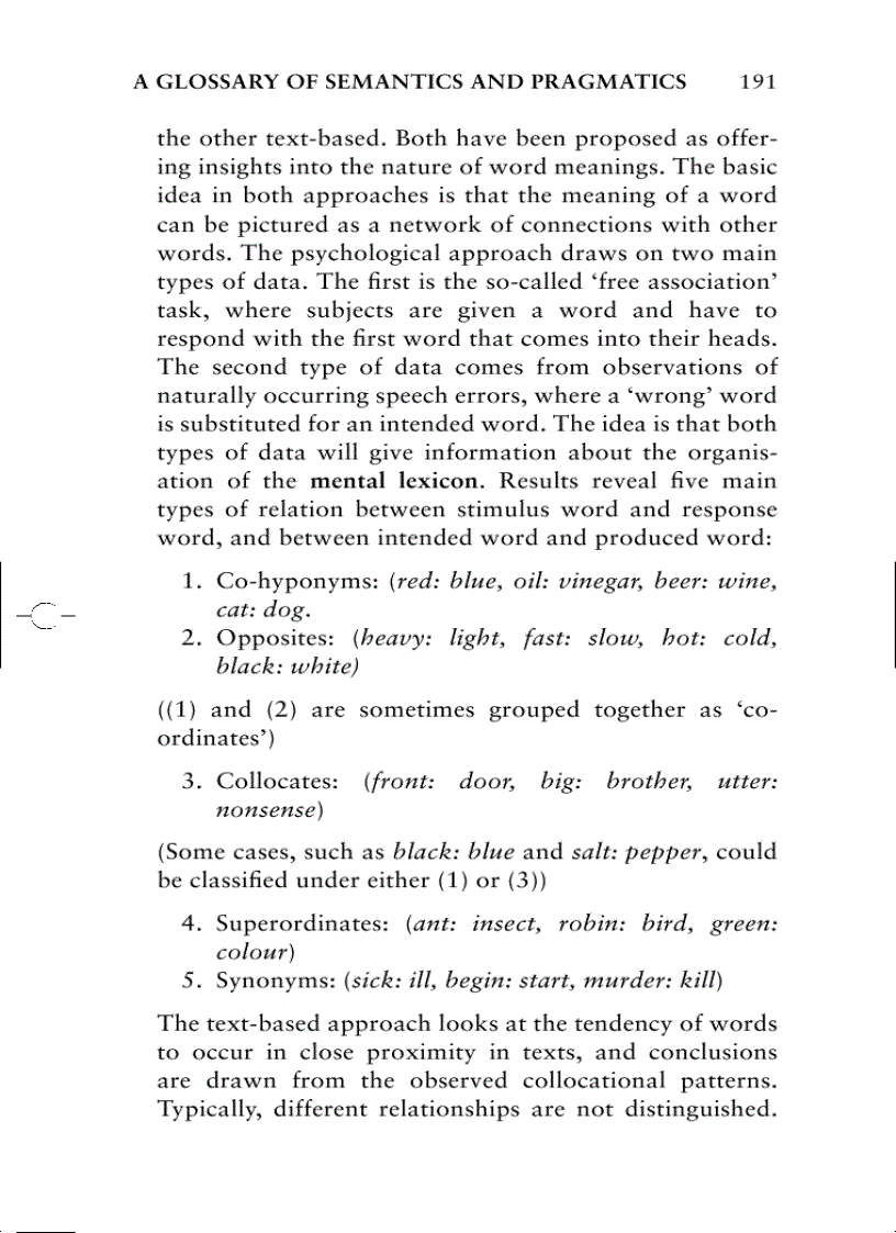 image for page A Glossary of Semantics and Pragmatics