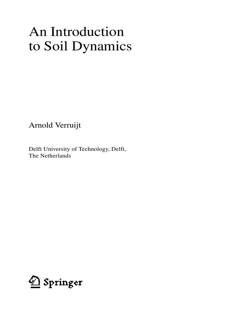 An Introduction to Soil Dynamics